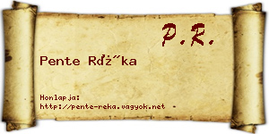 Pente Réka névjegykártya